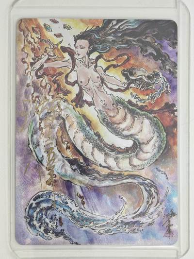 白泽拍卖卡牌手绘专场第18期（端午临中夏，时清日复长） 2024 启读文化 山海经 女娲 带黑背金印女娲 沈鑫亲签 粗闪 卡夹封装