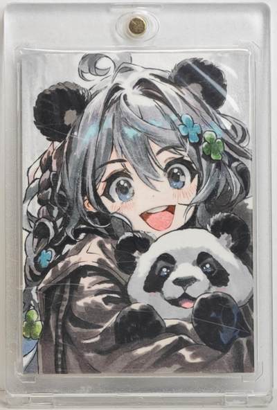 白泽拍卖卡牌手绘专场第18期（端午临中夏，时清日复长） 2025 星空文创手绘卡 熊猫妹 妮妮亲签 卡砖封装