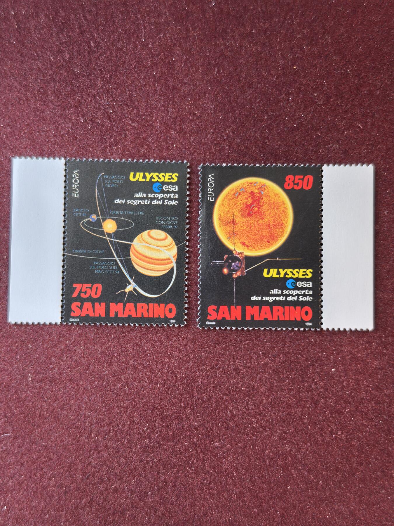 联合阁邮币社™ ——“精品多国邮票” 圣马力诺 1994年 科学成就 木星 火星