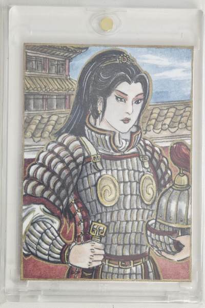 白泽拍卖卡牌手绘专场第18期（端午临中夏，时清日复长） 2024 卢艺丰手绘卡 孙尚香 卢艺丰签题 卡砖封装