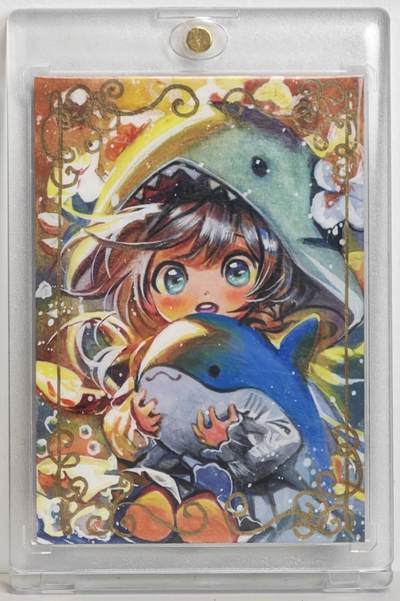 白泽拍卖卡牌手绘专场第18期（端午临中夏，时清日复长） 2025 沧渊手绘卡 鲨鱼妹 D·dam亲签 卡砖封装