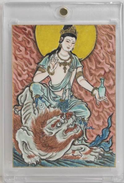 白泽拍卖卡牌手绘专场第18期（端午临中夏，时清日复长） 2024 卢艺丰手绘卡 观音 卢艺丰亲签 卡砖封装