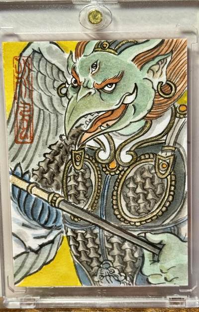 白泽拍卖卡牌手绘专场第18期（端午临中夏，时清日复长） 2025 卢艺丰手绘卡 狮驼岭三妖 大鹏 卢艺丰亲签 卡砖封装