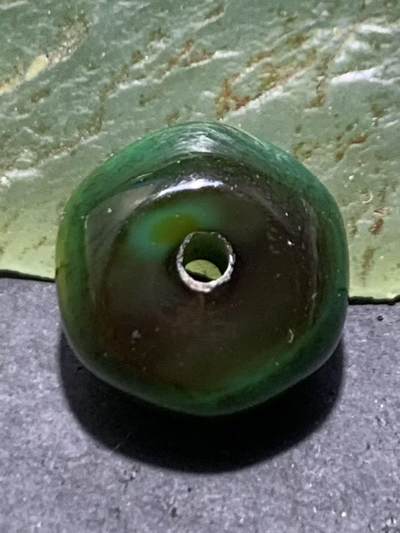 缠丝玛瑙六角算盘珠1颗 - 缠丝玛瑙六角算盘珠1颗