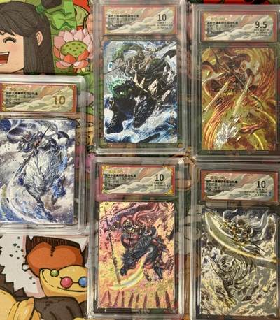 白泽拍卖卡牌手绘专场第18期（端午临中夏，时清日复长） 2025 卡德曼 武韵红颜（三国五虎3）5张 赵云，张飞，魏延，马超，黄忠 粗闪 保粹评级 爆金10分，10分3张，9.5分 特标