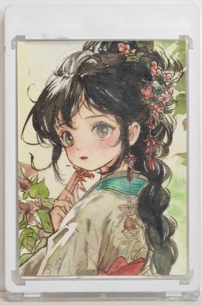 白泽拍卖卡牌手绘专场第18期（端午临中夏，时清日复长） 2025 追梦手绘卡 Q萌古风闺秀 安雅妍亲签 卡砖封装