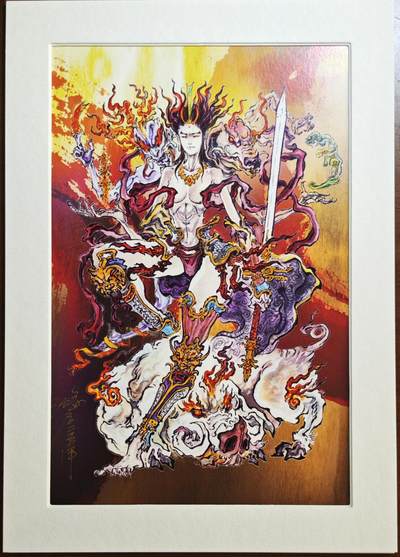 白泽拍卖卡牌手绘专场第18期（端午临中夏，时清日复长） - 2024 启读文化 手绘复制画 金灵圣母 030/500 沈鑫亲签 尺寸：21CM*30CM