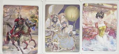 白泽拍卖卡牌手绘专场第18期（端午临中夏，时清日复长） 2024 焱卡文化3张 穆桂英，武媚娘，关羽 冷烫 卡夹封装