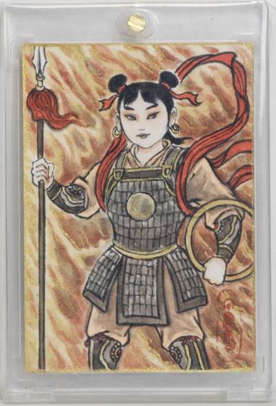 白泽拍卖卡牌手绘专场第18期（端午临中夏，时清日复长） 2024 天玑星手绘卡 哪吒三太子 卢艺丰亲签 卡砖封装