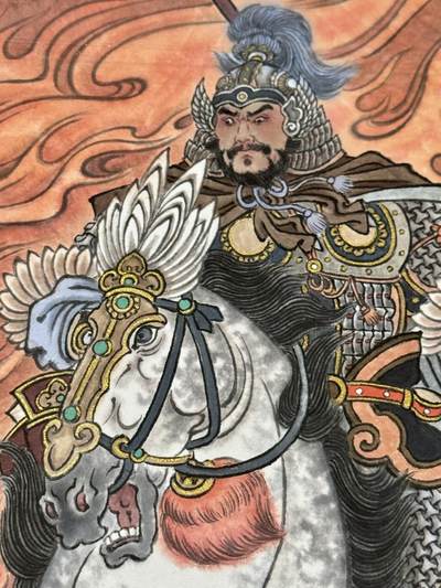 白泽拍卖卡牌手绘专场第18期（端午临中夏，时清日复长） 2025 冯涛手绘画 梁山五虎将之豹子头林冲 尺寸：30cm*42cm