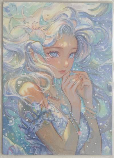 白泽拍卖卡牌手绘专场第18期（端午临中夏，时清日复长） 2024 双生手绘卡 海的女儿 胡英俊亲签 卡砖封装