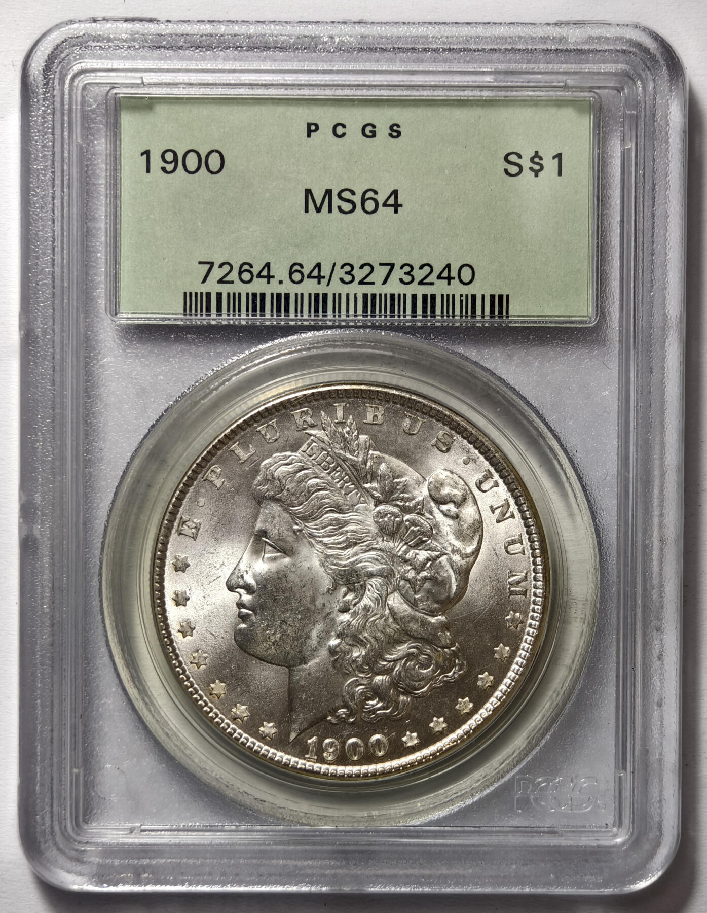 紫瑗钱币——第576期 美国 1900年 摩根 大头妹 1美元 银币 PCGS MS64 老盒 