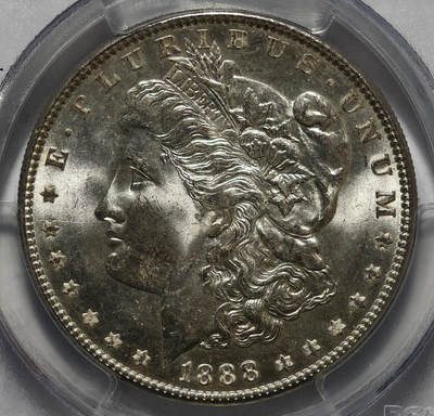 紫瑗钱币——第573期 - 美国 1888年 摩根 大头妹 1美元 银币 PCGS MS64 老盒 