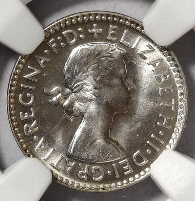 紫瑗钱币——第572期 - 澳大利亚 1964年 伊丽莎白二世 3便士 银币 NGC MS65
