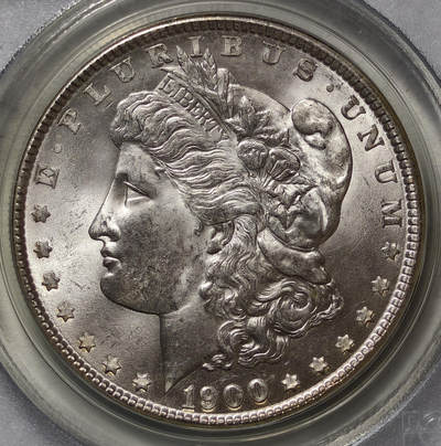紫瑗钱币——第576期 - 美国 1900年 摩根 大头妹 1美元 银币 PCGS MS64 老盒 