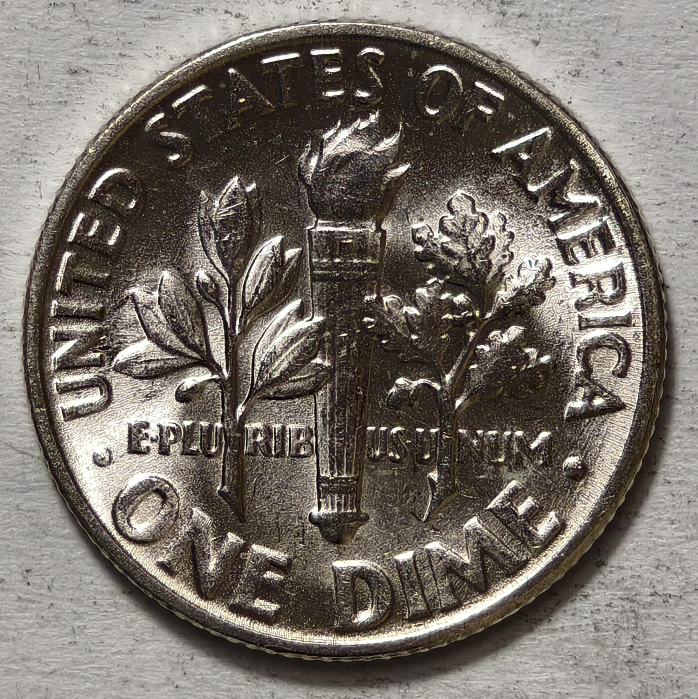 紫瑗钱币——第563期 美国 1955年  罗斯福 10美分 2.5克 0.9银 BU 可评级