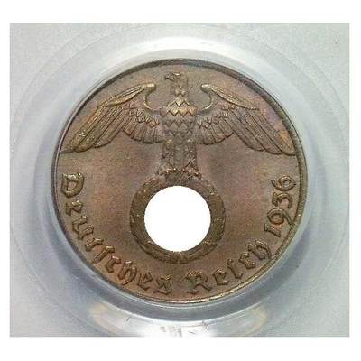 稀年 PCGS MS65 德国第三帝国1936年J版1芬尼 难得开卷原光 - 稀年 PCGS MS65 德国第三帝国1936年J版1芬尼 难得开卷原光