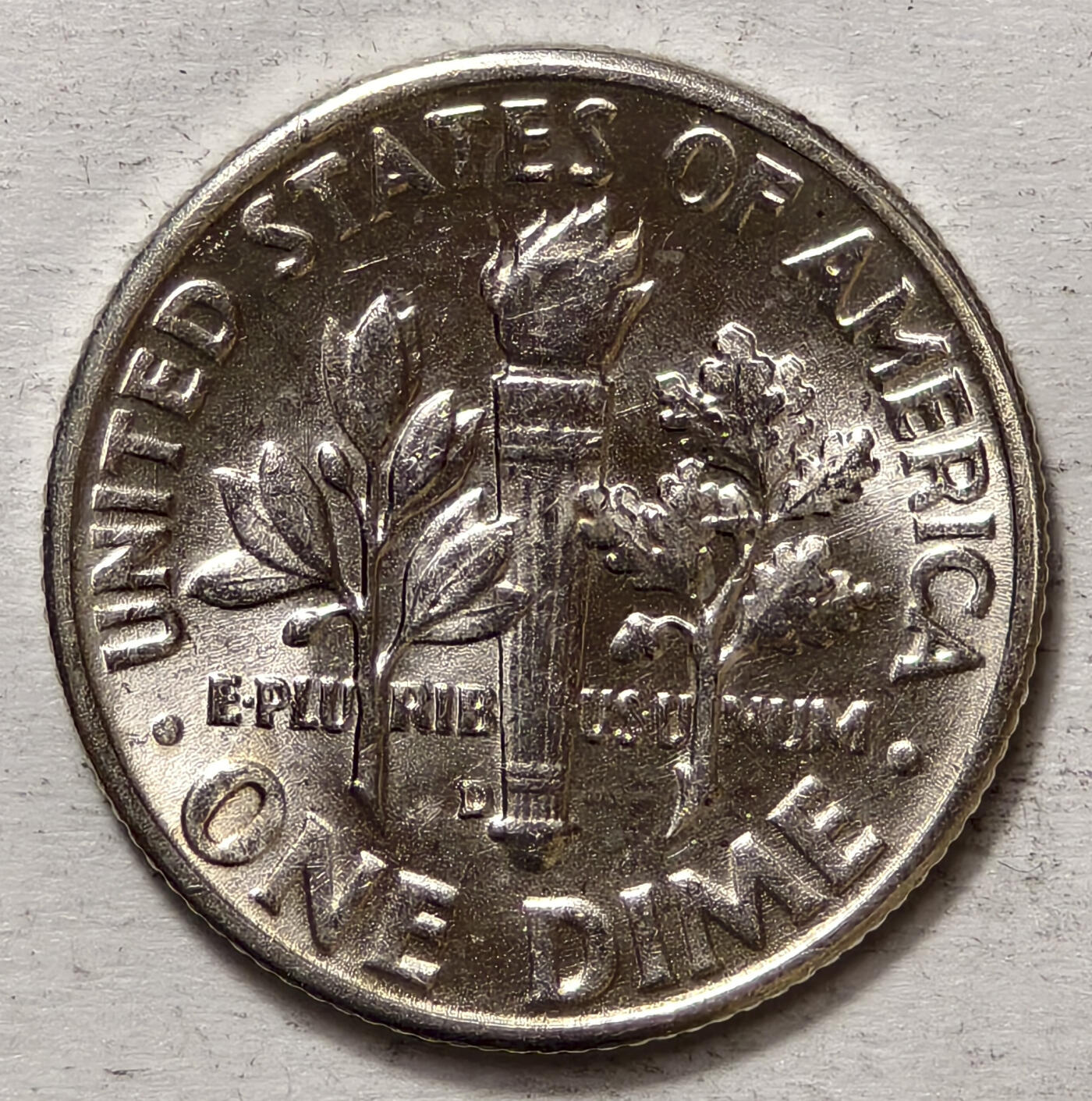 紫瑗钱币——第563期 美国 1955年 D版 罗斯福 10美分 2.5克 0.9银 BU 可评级