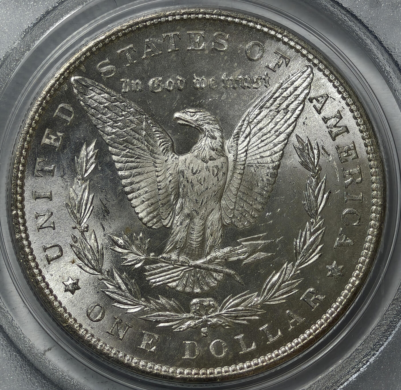 紫瑗钱币——第561期 美国 1881年 S版 摩根 大头妹 1美元 银币 PCGS MS64 老盒 