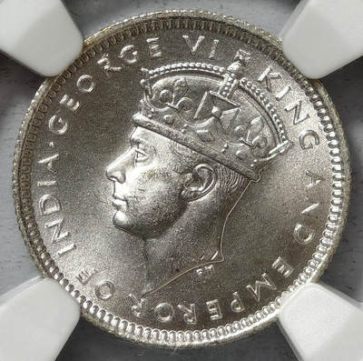 紫瑗钱币——第576期 - 马来亚 1941年 乔治六世 10分 银币 NGC MS66
