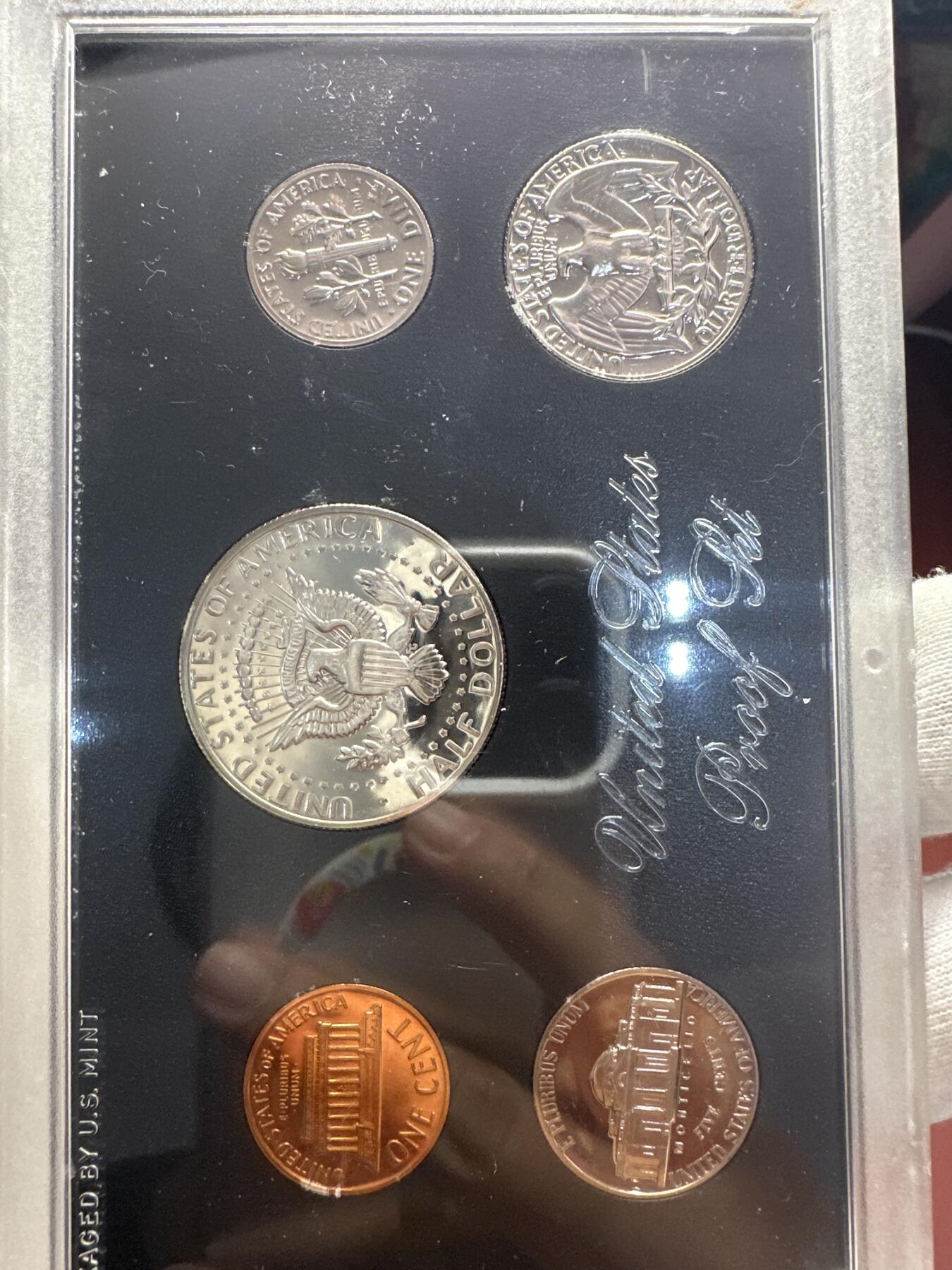 6.6精制币、套币、银币专场 1972年美国1分-50分5枚套装 S版精制币 原盒