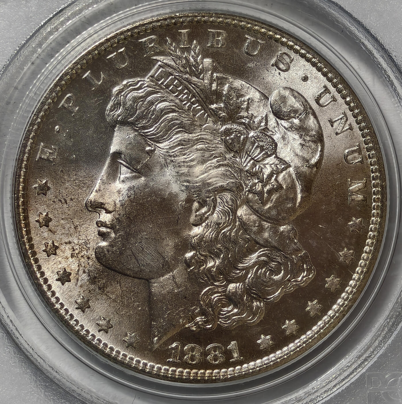 紫瑗钱币——第561期 美国 1881年 S版 摩根 大头妹 1美元 银币 PCGS MS64 老盒 
