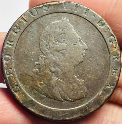 文馨钱币收藏第 250 期优选品质场 - 稀少美品 1797 年英国乔治三世车轮 1 便士古铜币