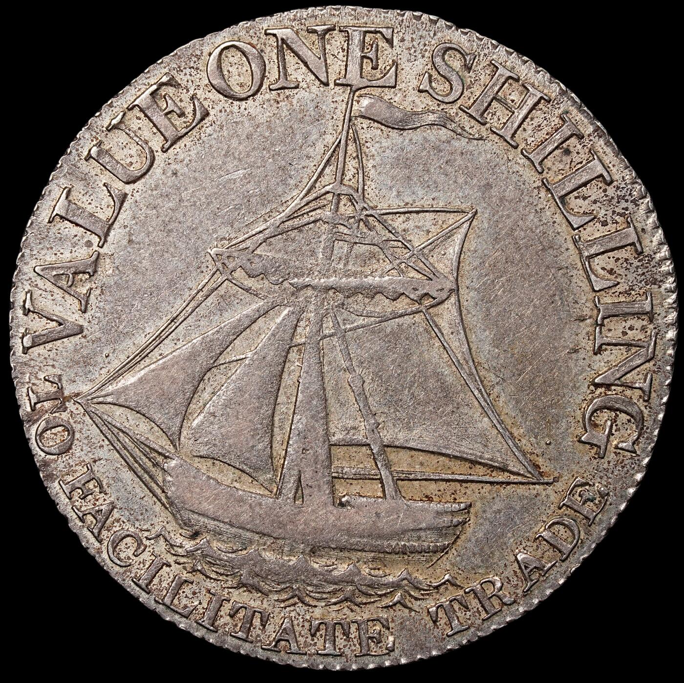 修遠堂世界钱币第七十二期 1811年英国汉普郡1先令银质代用币 4.46g