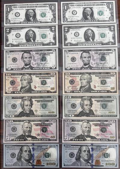 刀拆UNC美国1-100面值尾3同、4同全套，收集不易欢迎选购，两套豹子号已售出勿询！ - 刀拆UNC美国1-100面值尾3同、4同全套，收集不易欢迎选购，两套豹子号已售出勿询！