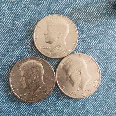 泡泡币外币第四十三场可代拍15038385335微信 - 肯尼迪74年各个不同厂标