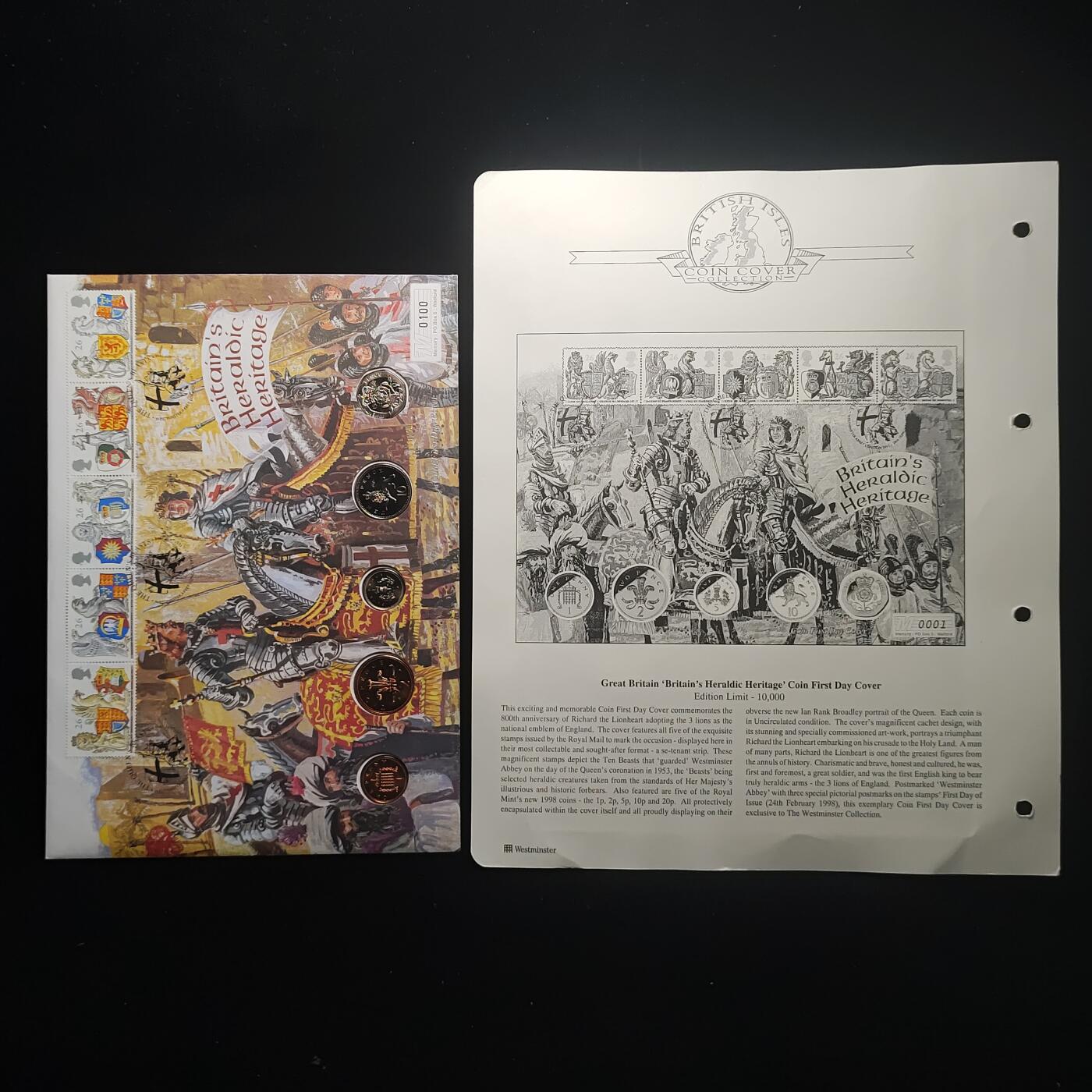 【铜匠收藏】★第115场★精品邮币封专场，无佣金，200包邮。不满200元，支付5元运费。《接受代拍 代送NGC评级》 英国 1998年1/2/5/10/20便士 邮币封