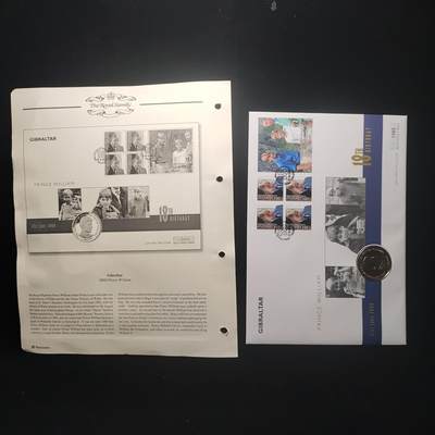 【铜匠收藏】★第115场★精品邮币封专场，无佣金，200包邮。不满200元，支付5元运费。《接受代拍 代送NGC评级》 - 英国 2000年1克朗 威廉王子18岁生日纪念 邮币封