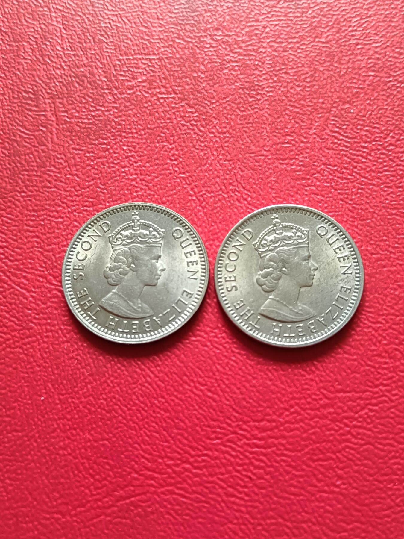 【云涧收藏】第三十二场 英属马来亚和婆罗洲1961年无标，H标10分2枚，UNC