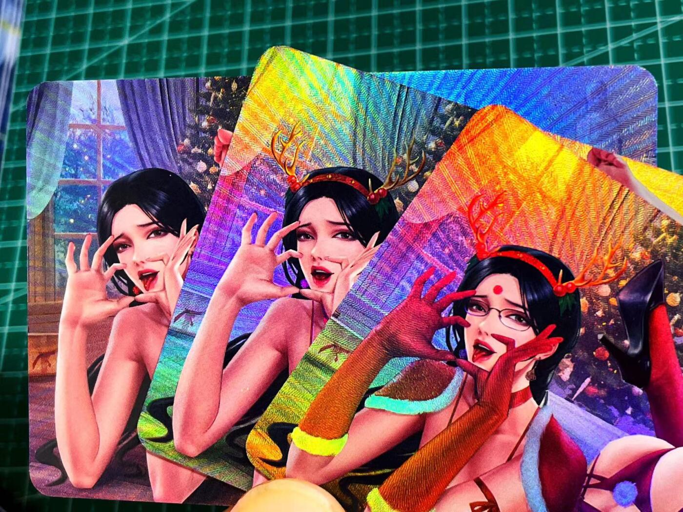 显眼宝17期 大家玩卡快乐 嘎嘎鸭  著名角色 柳美兰 1号 圣诞 一套三张  不可错过 折光彩闪  小卡尺寸