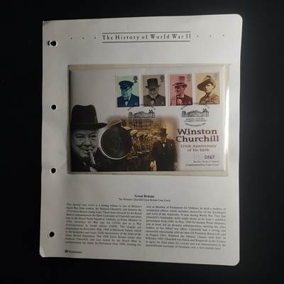 【铜匠收藏】★第115场★精品邮币封专场，无佣金，200包邮。不满200元，支付5元运费。《接受代拍 代送NGC评级》 - 英国 1965年 丘吉尔诞辰125周年 邮币封