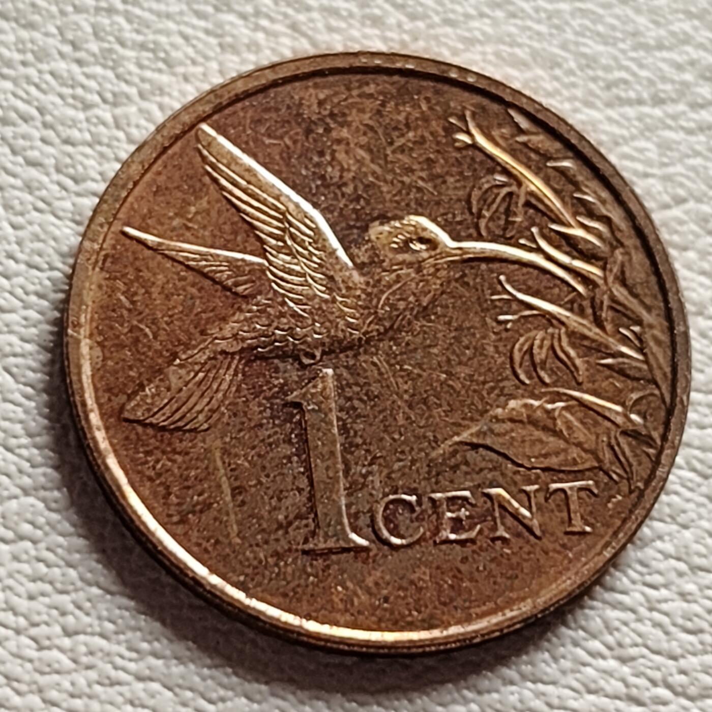 泉币菌-第36场-中外散币乐园 特立尼达和多巴哥1分 直径17.8mm 鸟图案 