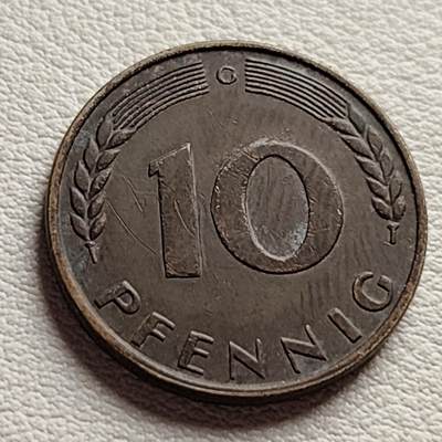 泉币菌-第36场-中外散币乐园 少见 联邦德国早期 1950年 10芬尼硬币