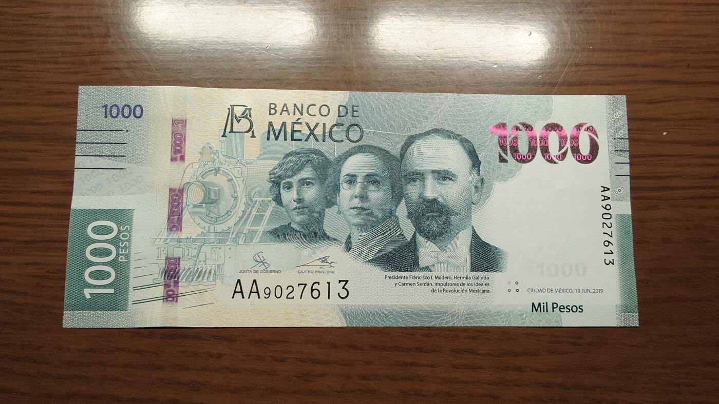 【世界钱币】微拍第182期暨2025年第21期  老库存清理中 下一场6.10日有新品 2019年墨西哥1000比索 首发AA冠全新绝品无4尾号613