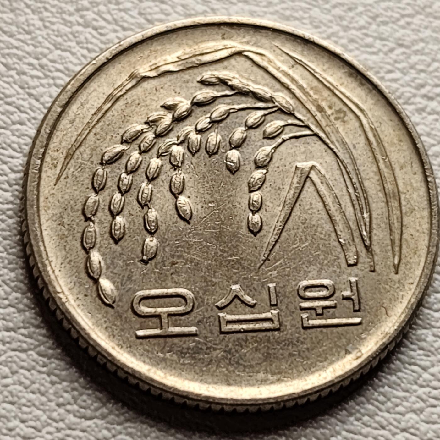 泉币菌-第37场-中外散币乐园 韩国早期50韩元 水稻FAO