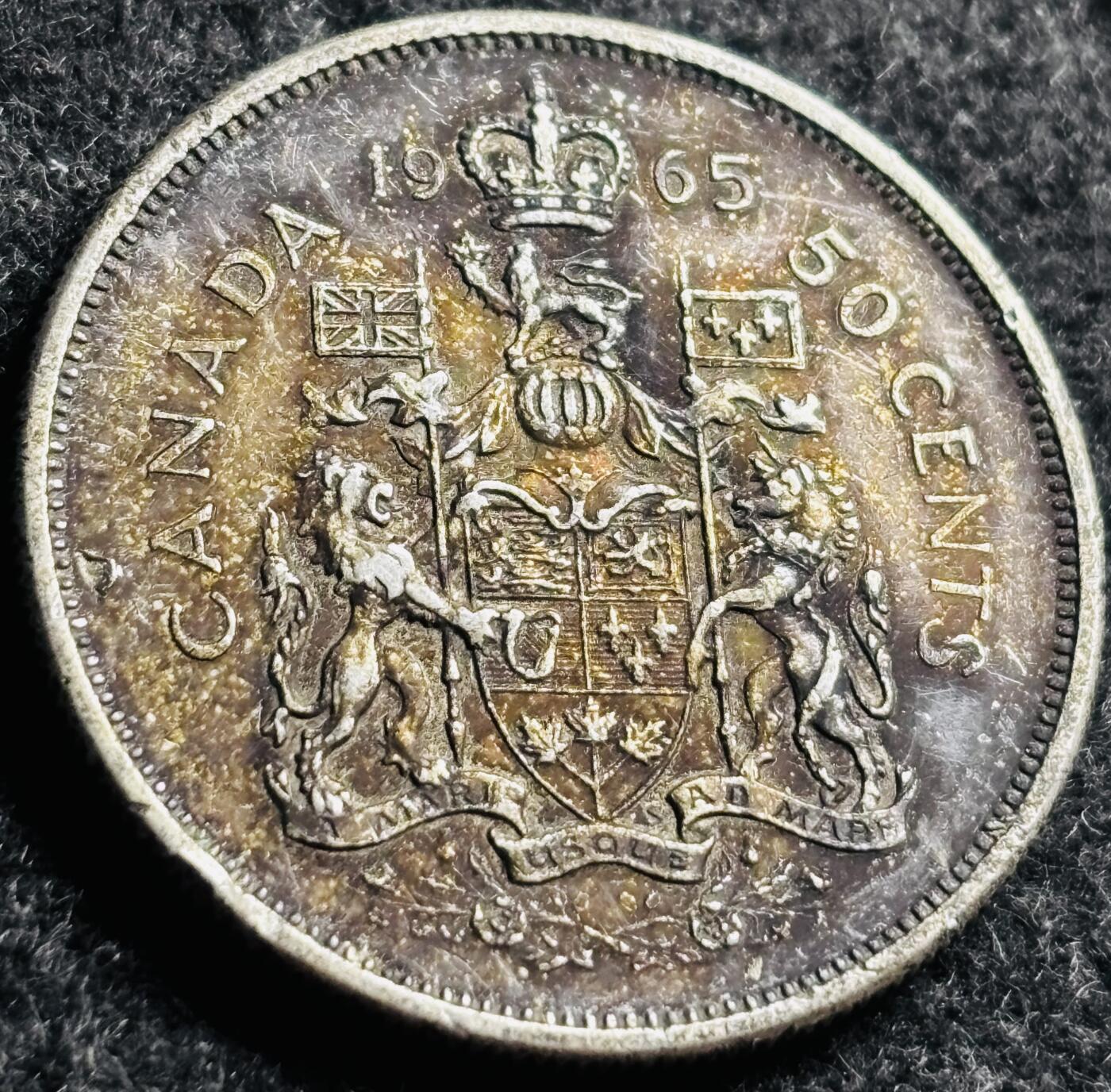 文馨钱币收藏第 250 期优选品质场 1965 年英属加拿大 50 分大银币