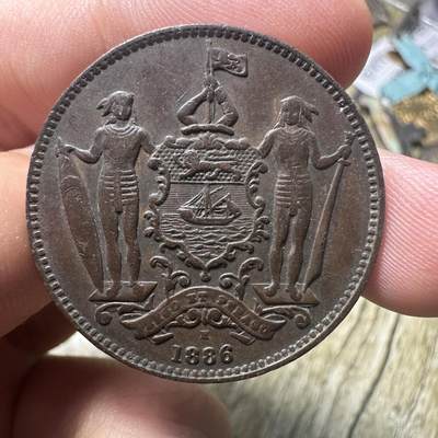 章，钱币 - 极品状态！洋元一分1886年
