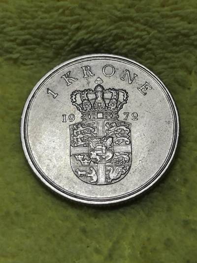 2025年第五十五场(总第八十一场）外国好品散币(免佣金) - 丹麦🇩🇰1972单年份1克朗(弗雷德里克九世逝世年，S; S版)