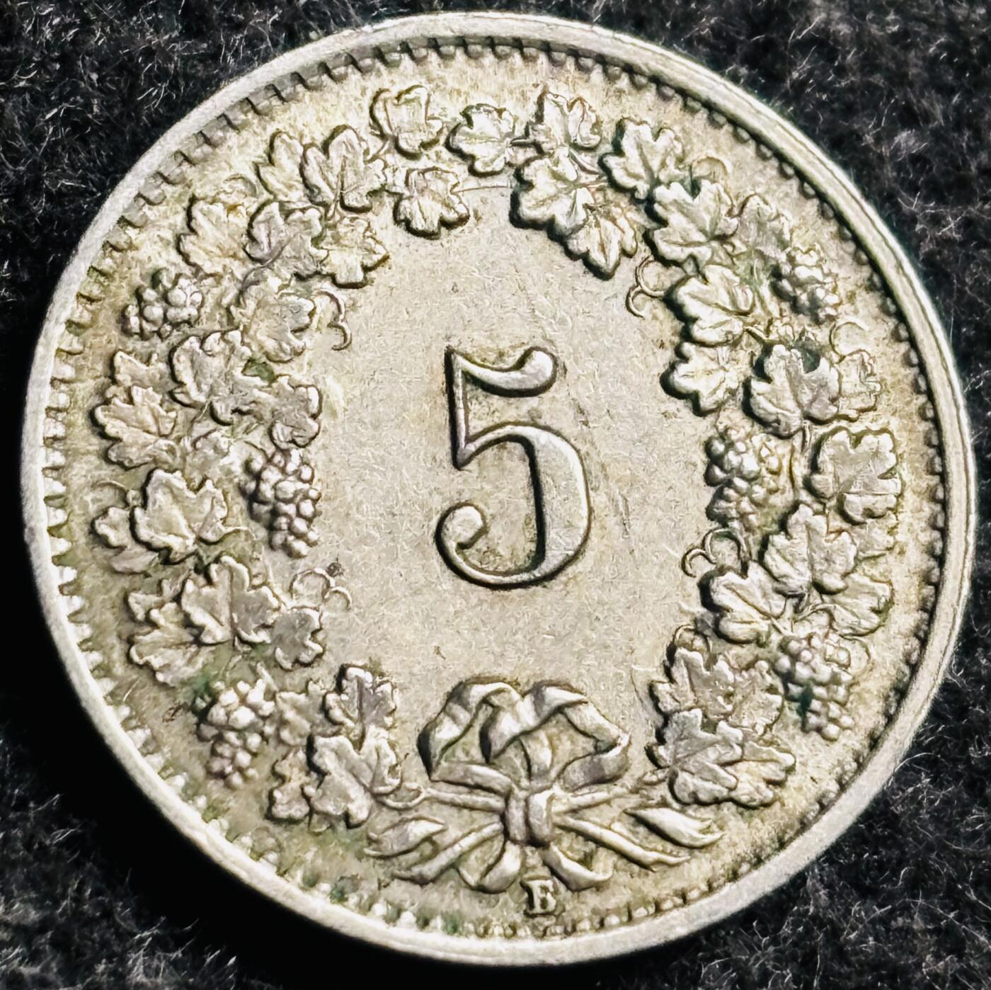 文馨钱币收藏第 250 期优选品质场 少见百年老币 1925 年瑞士 5 生丁