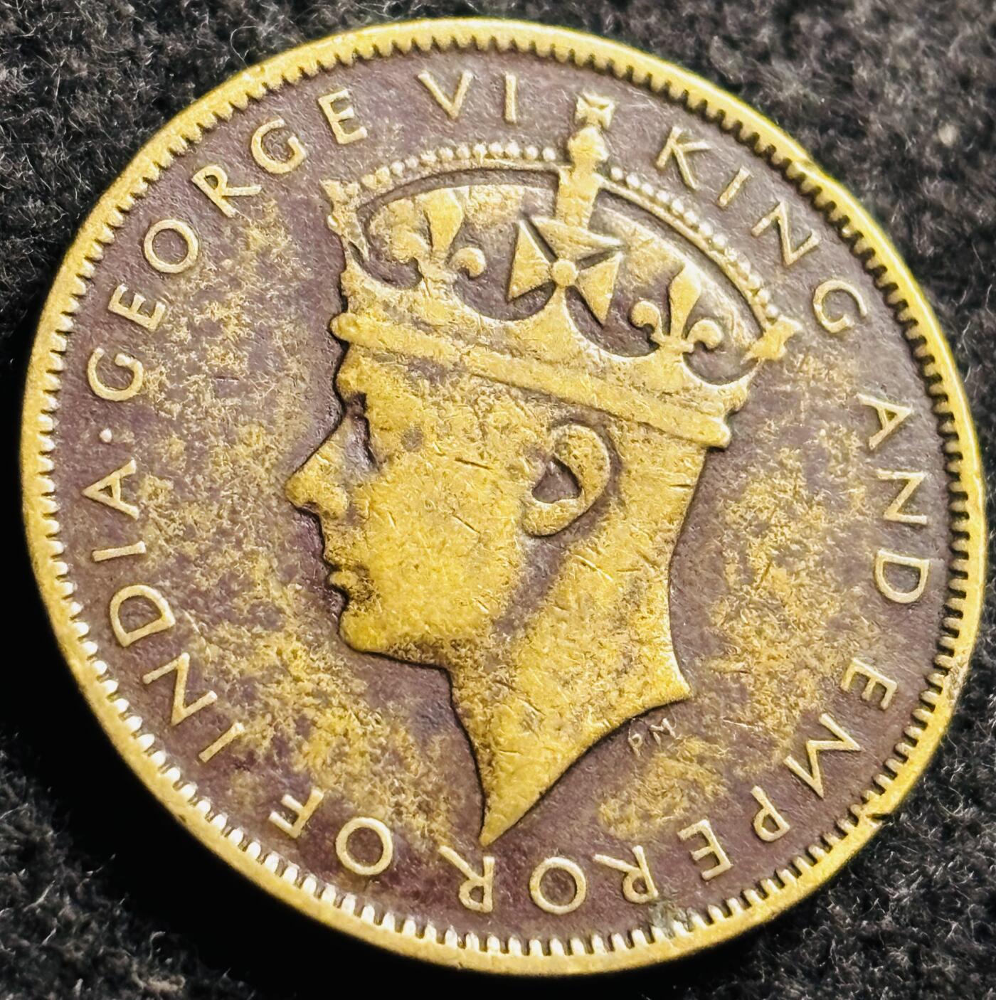 文馨钱币收藏第 250 期优选品质场 朱砂底包浆 1942 年英属牙买加乔治六世 1 便士大铜币