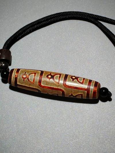 ❤️玛瑙龙鳞开片财神天珠(35014)尺寸56*14mm ❤️玛瑙龙鳞开片财神天珠(35014)尺寸56*14mm