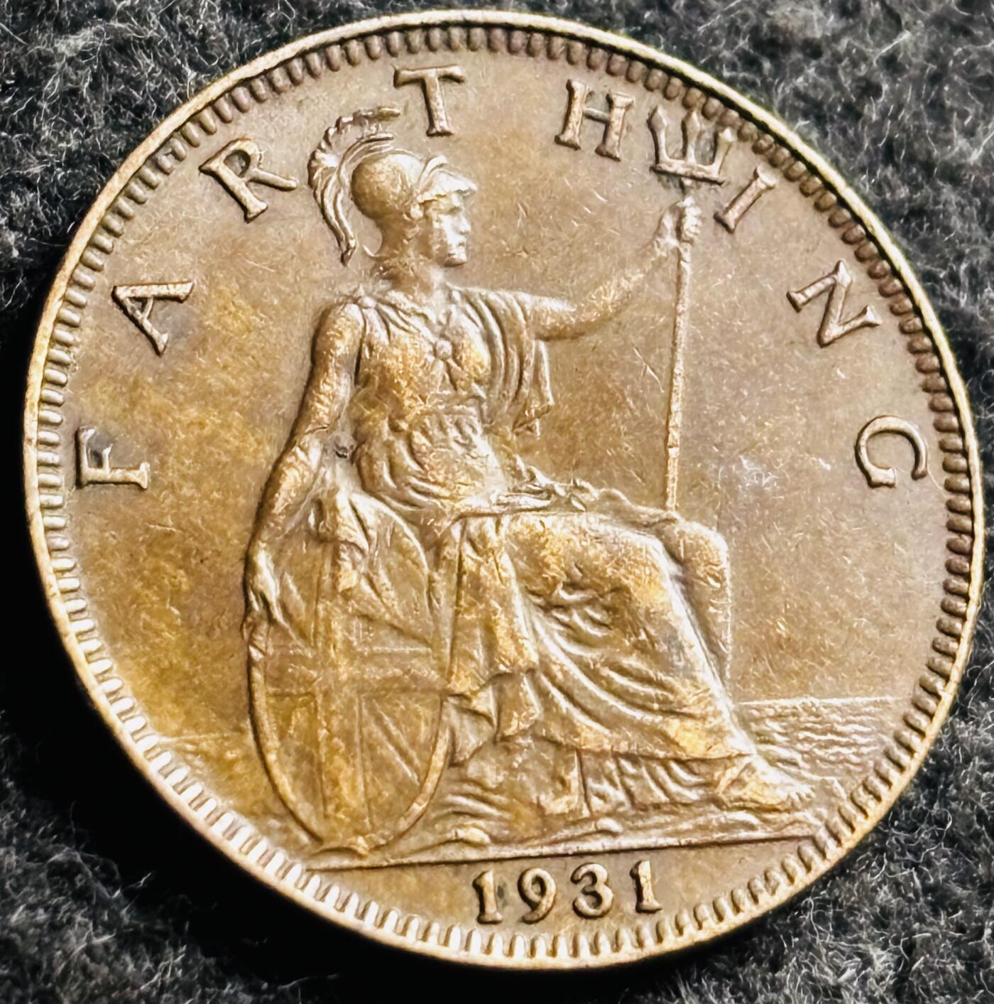 文馨钱币收藏第 250 期优选品质场 极美品 1931 年英国乔治五世法新铜币