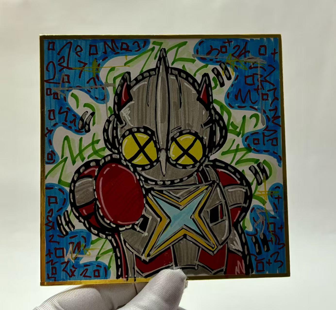 零元拍：歪歪亲笔签名原画色卡，尺寸：12/12厘米，不是复制画哦