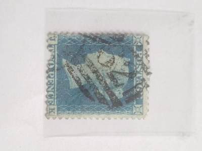 邮票专场 1840年 蓝便士邮票。票号JK。