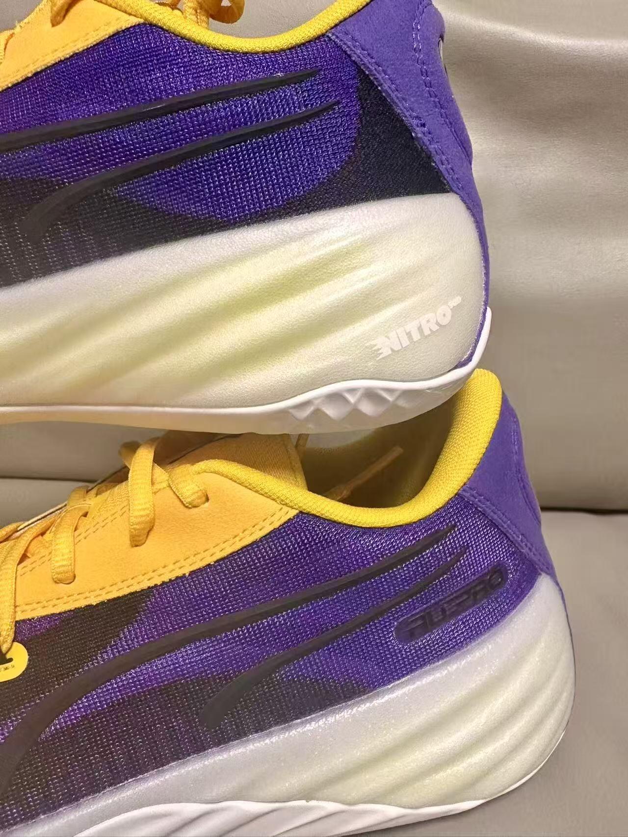 零元拍：印第安纳步行者队当家控卫，泰里斯·哈利伯顿Tyrese Haliburton亲签个人签名鞋PUMA彪马All-Pro NITRO™ 美版越南产印第安纳波利斯PE 紫罗蓝-荧光黄配色！彪马中国渠道获得。