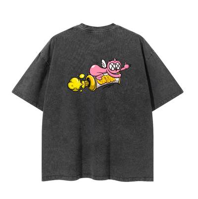 零元拍：艺术家 WAIWAI  OWSON 品牌260克水洗重磅潮流Oversize T恤L码拍品为L码，颜色以实物为准 - 零元拍：艺术家 WAIWAI  OWSON 品牌260克水洗重磅潮流Oversize T恤L码拍品为L码，颜色以实物为准